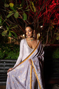 Lavender  silk anarkali set.