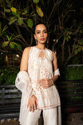 Ivory sleeveless short kurta set