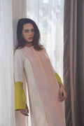 Colour block Tunic ( peach , ivory ,lime)