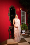 Dust pink embriodered organza sari set