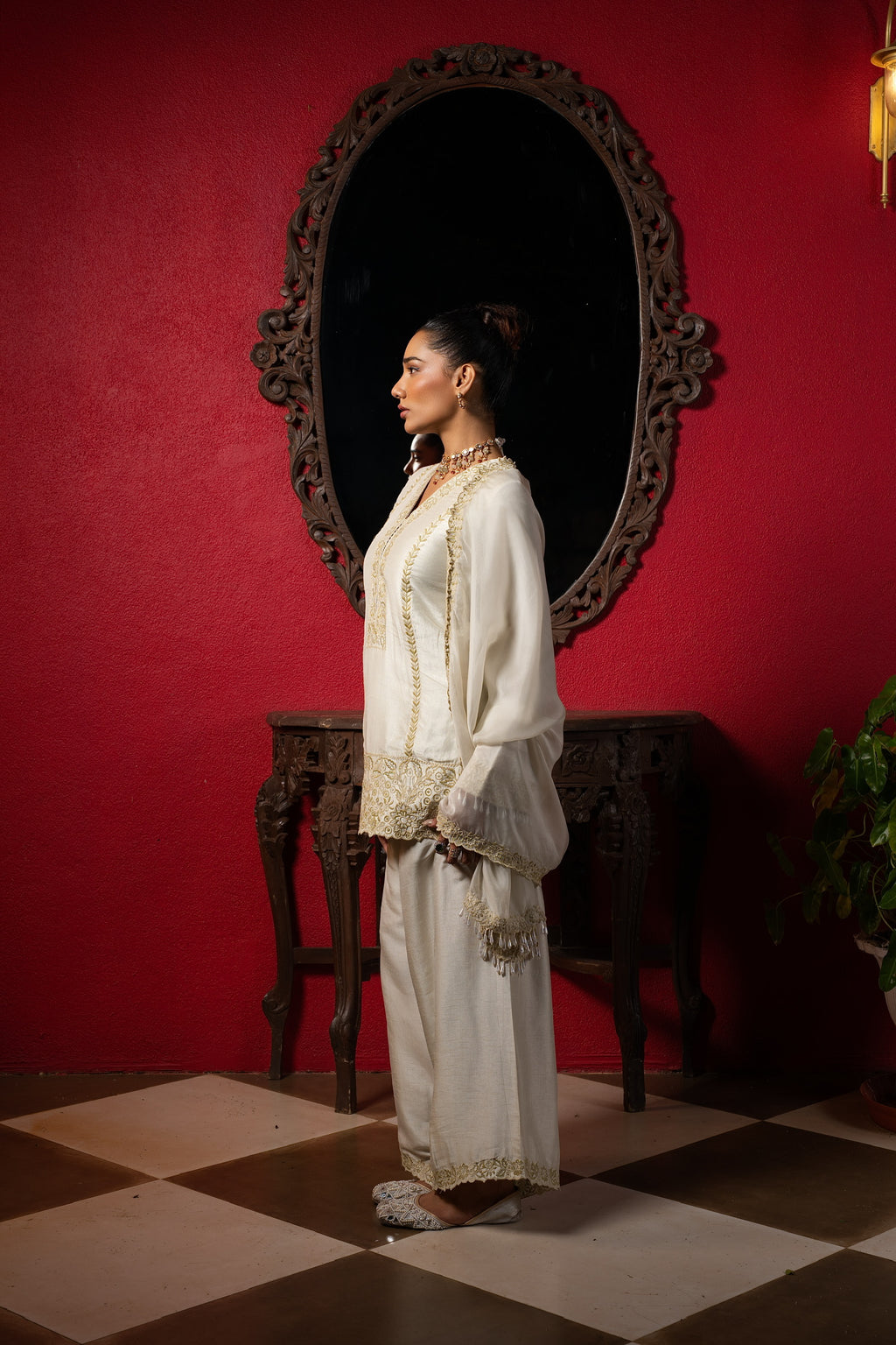 Sage geeen Embriodered short kurta set