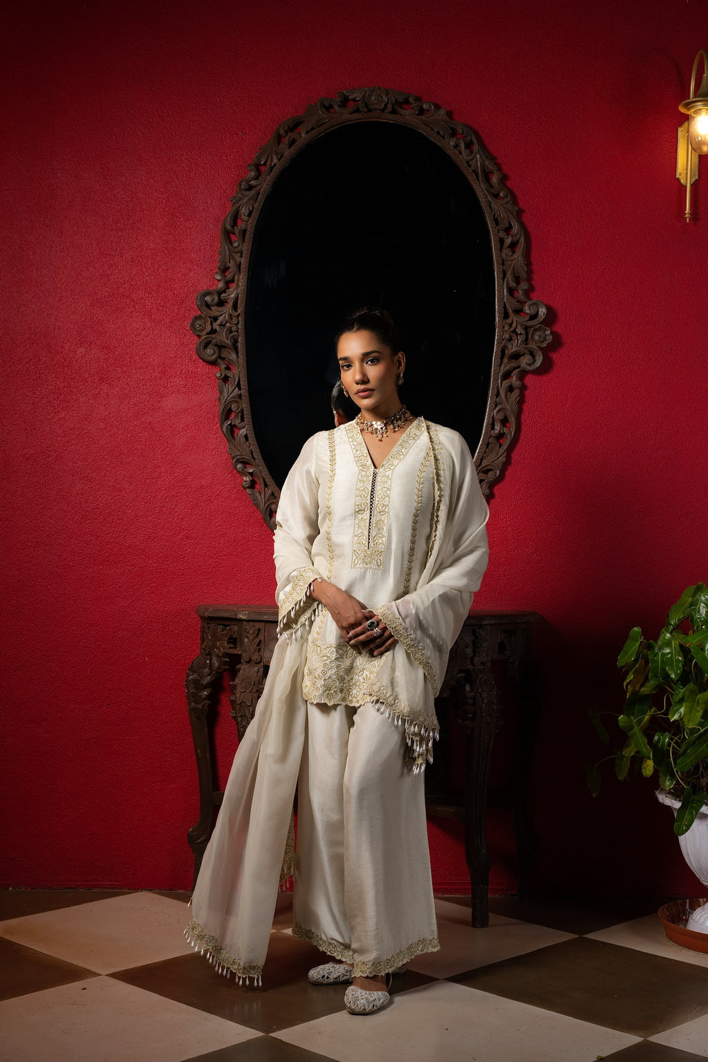 Sage geeen Embriodered short kurta set