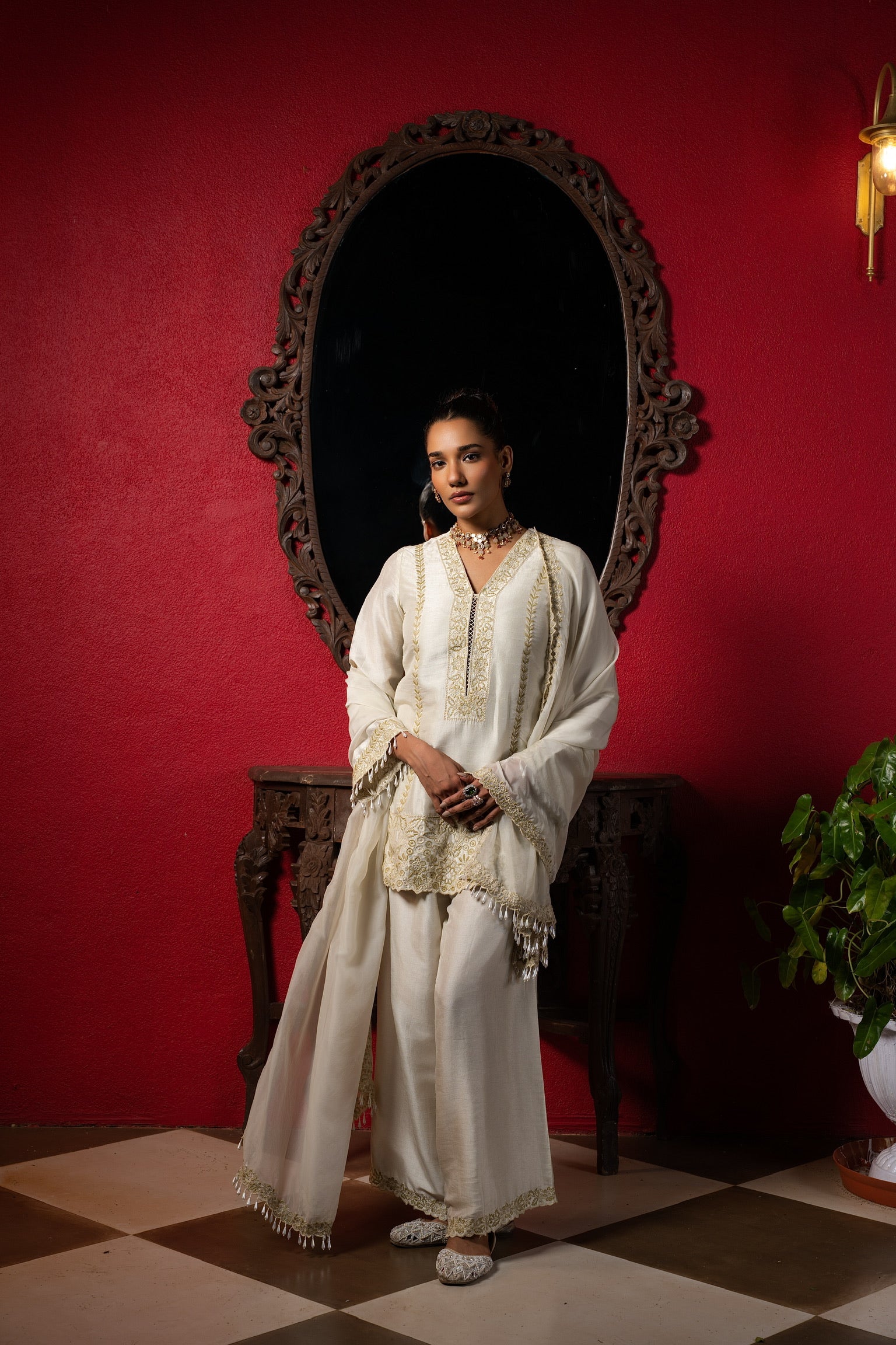 Sage geeen Embriodered short kurta set