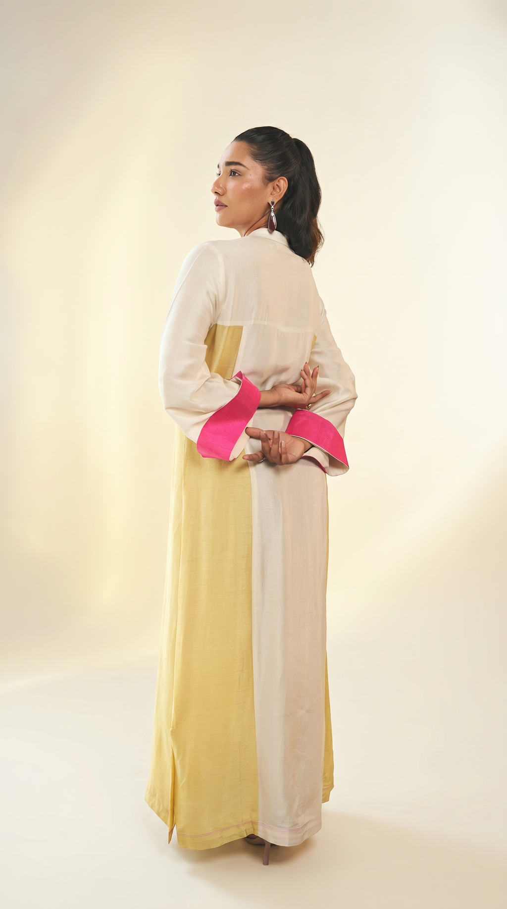 Colorblock Tunic ( ivory,pink,butteryellow)