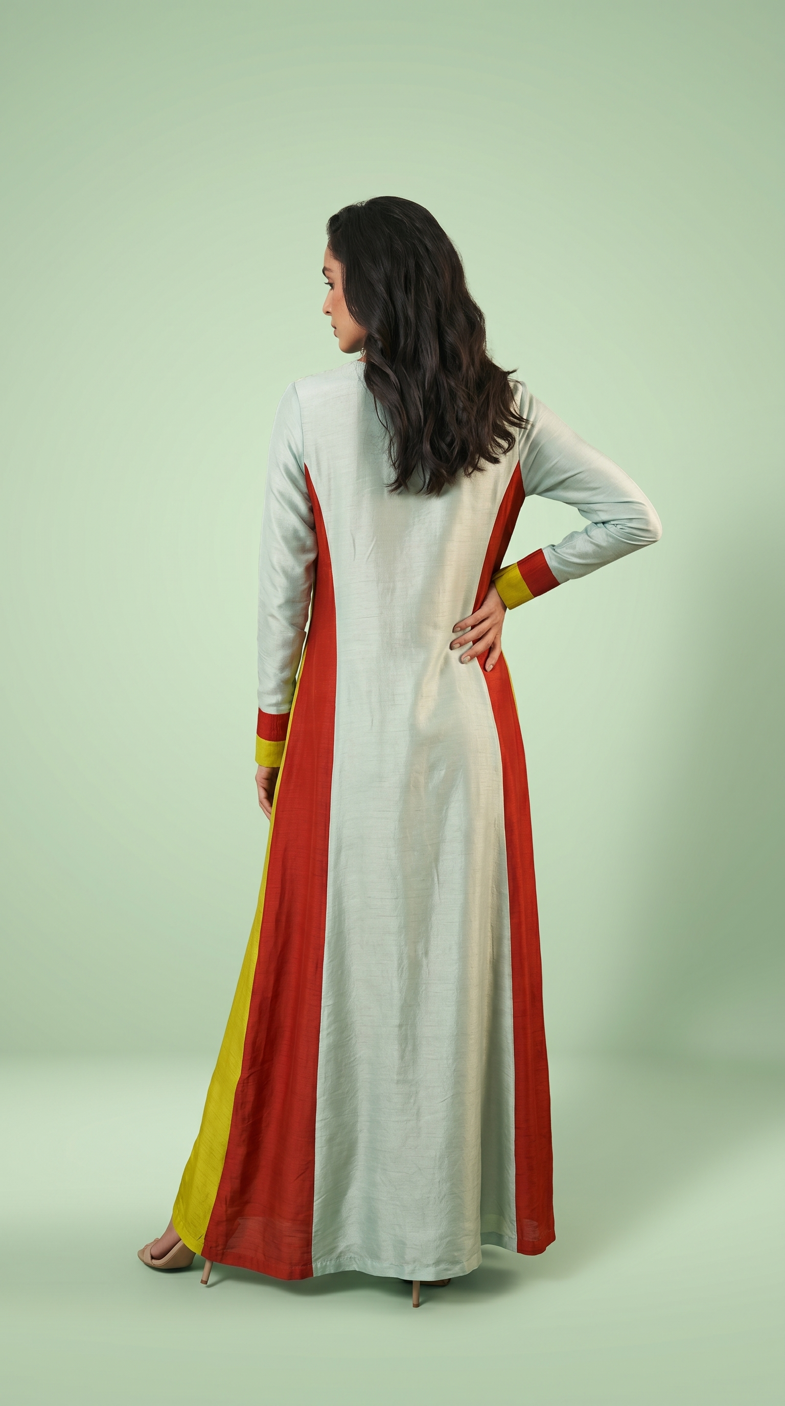 Colorblock Tunic ( Lime, burntorange, aqua blue)