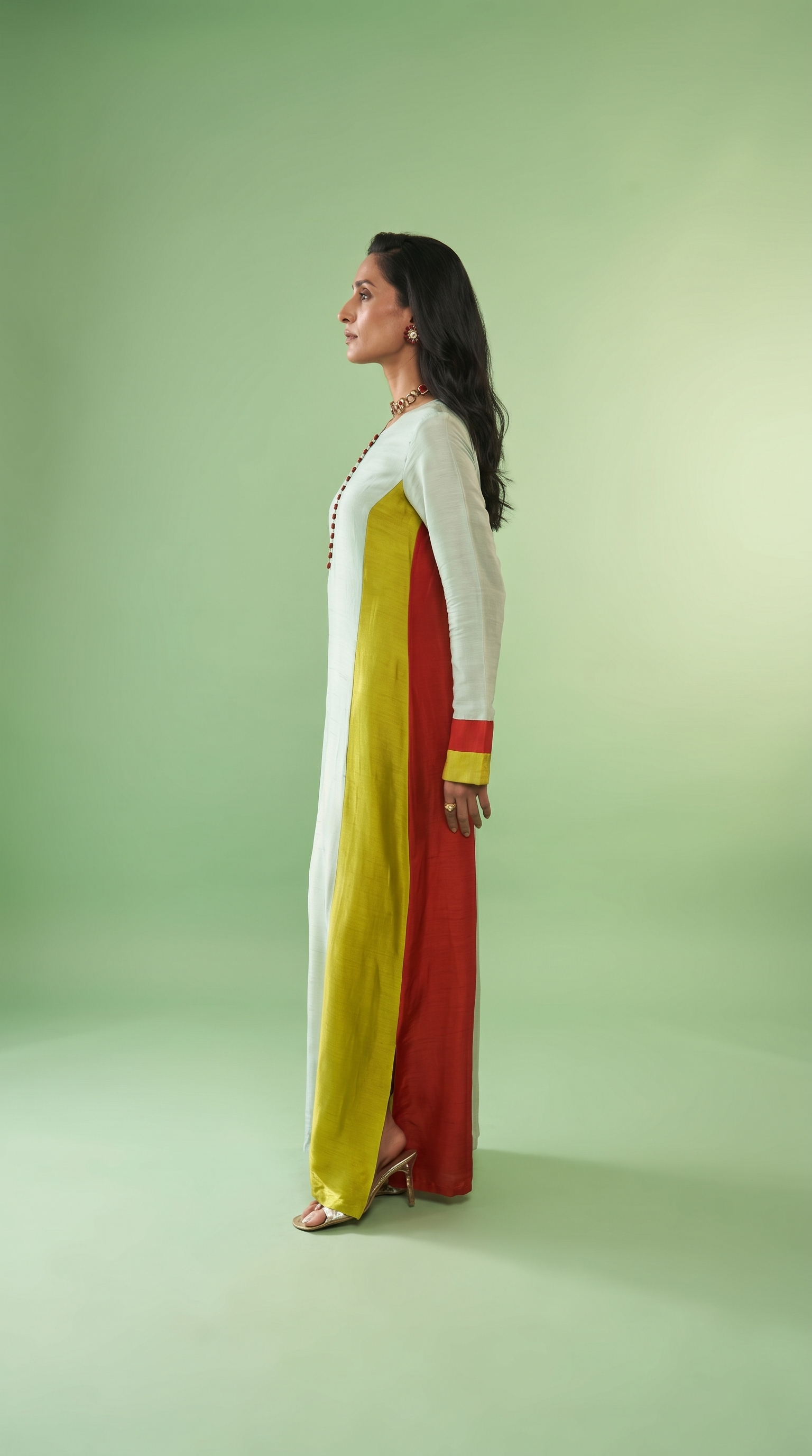Colorblock Tunic ( Lime, burntorange, aqua blue)