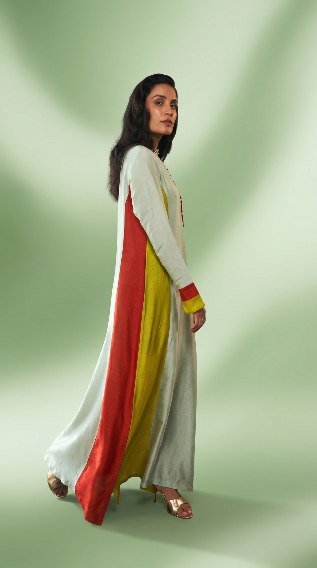 Colorblock Tunic ( Lime, burntorange, aqua blue)