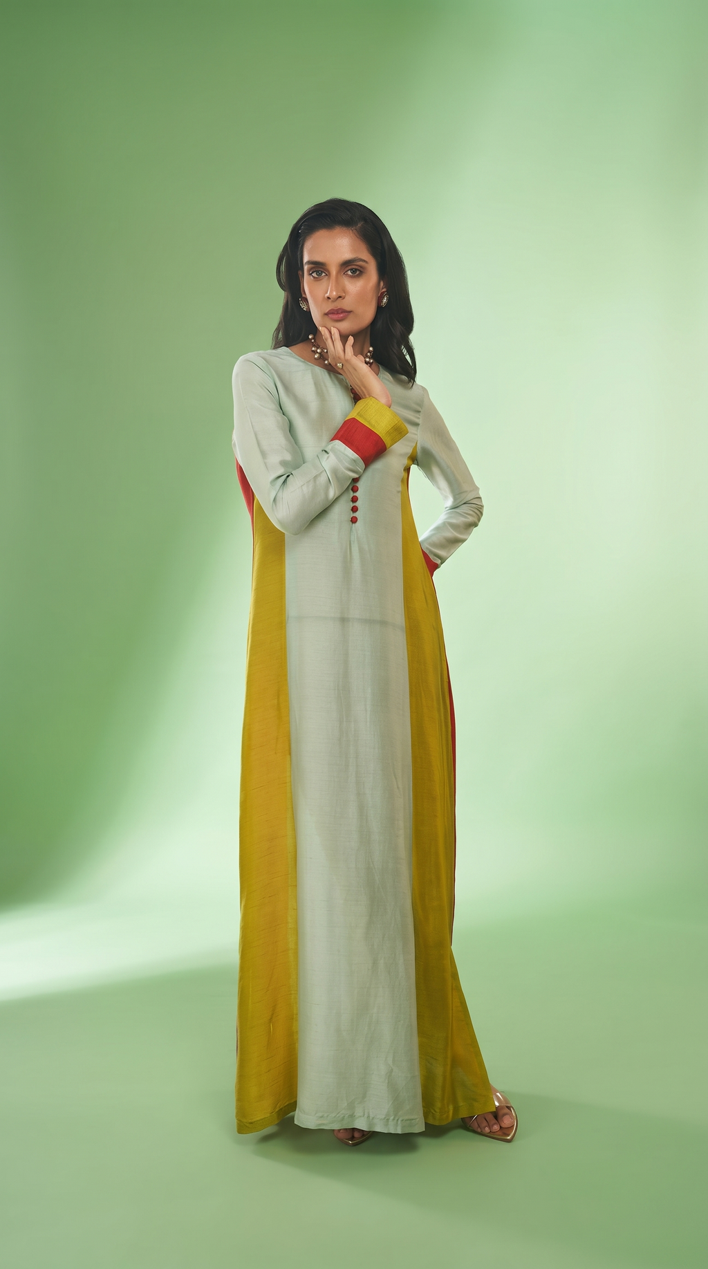 Colorblock Tunic ( Lime, burntorange, aqua blue)