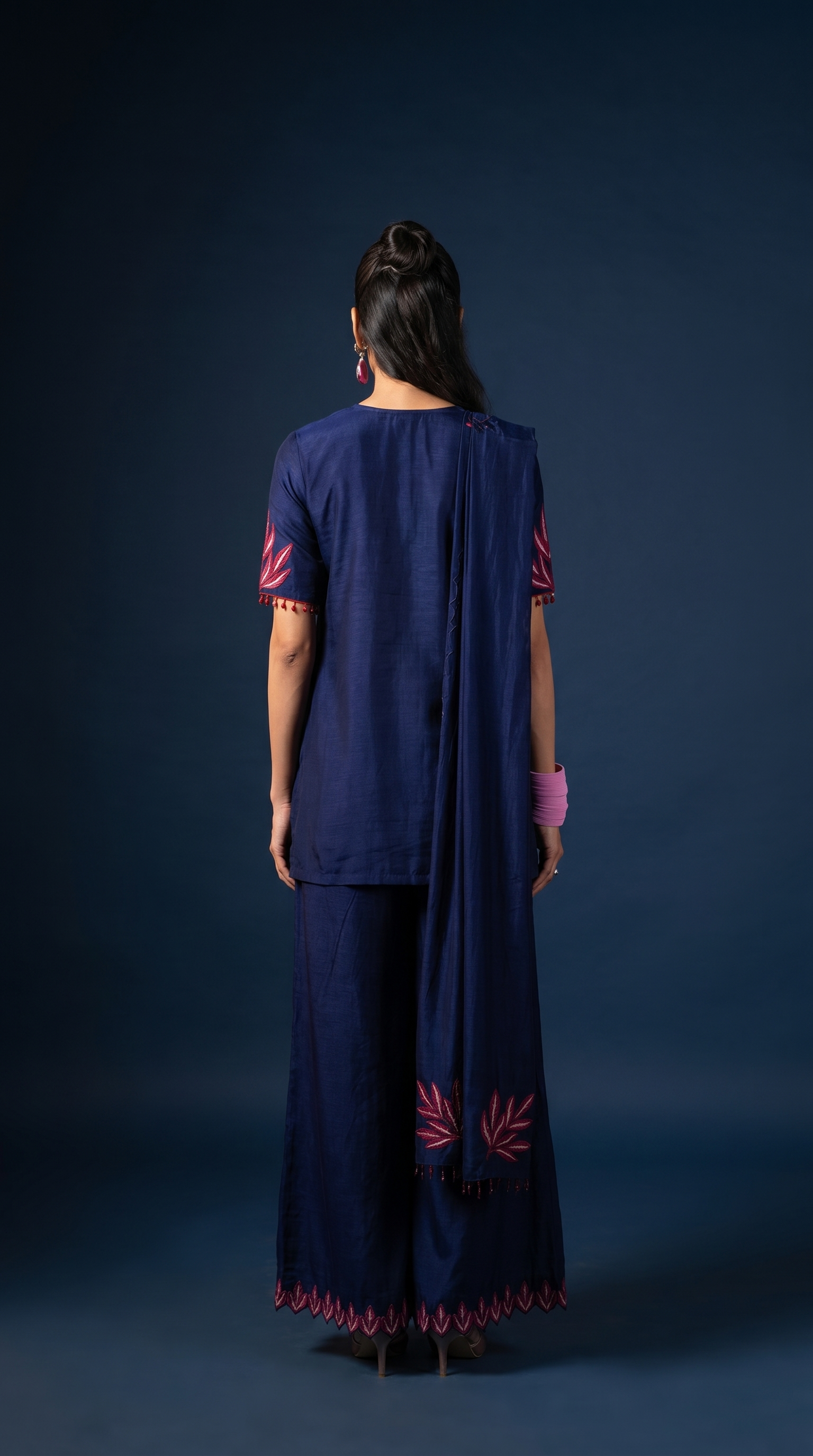 Celestial blue  embriodered Short kurta set