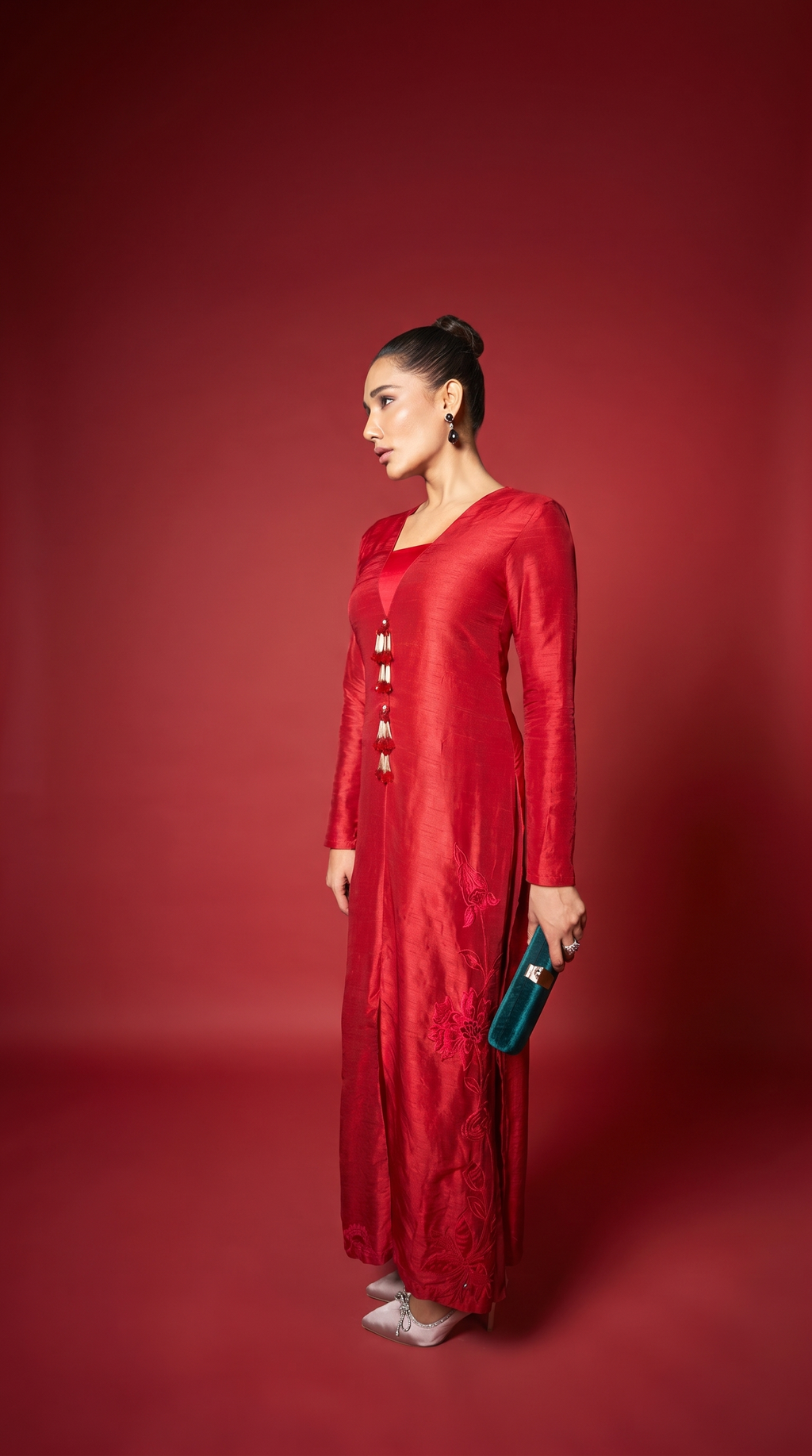 Scarlet Red patchwork tunic set.