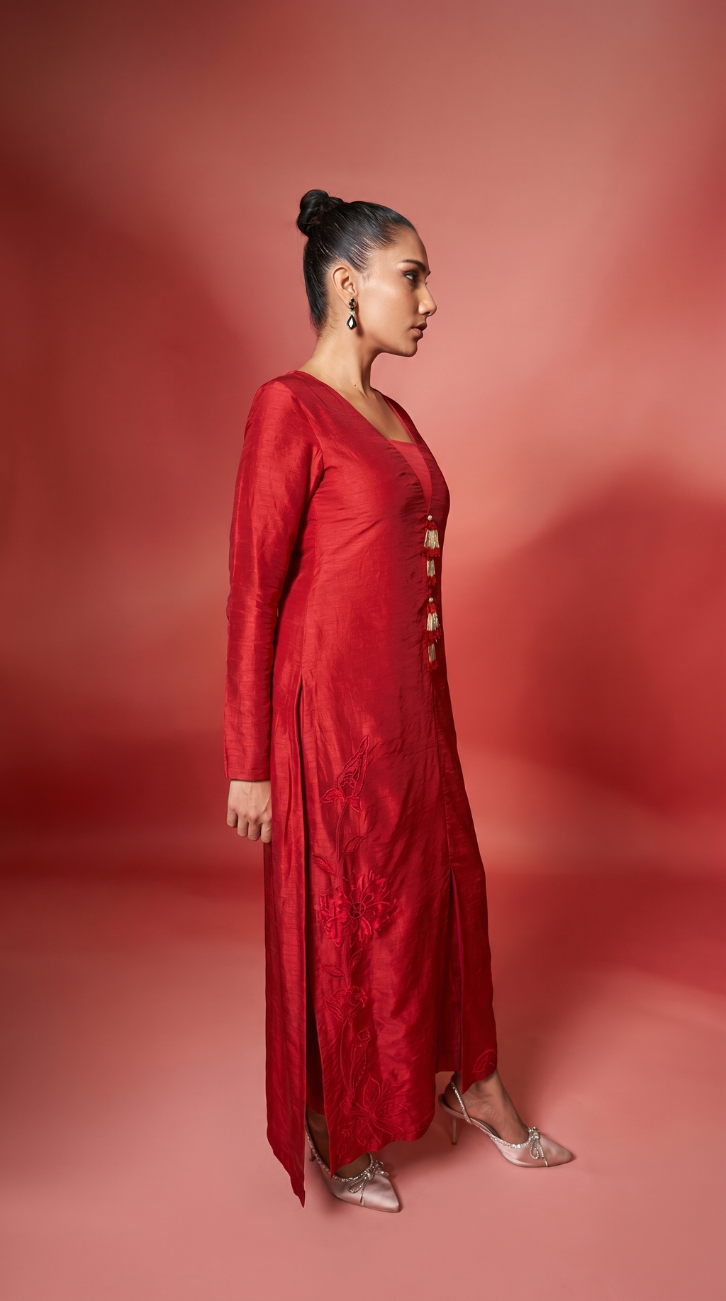 Scarlet Red patchwork tunic set.