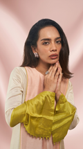 Colour block Tunic ( peach , ivory ,lime)