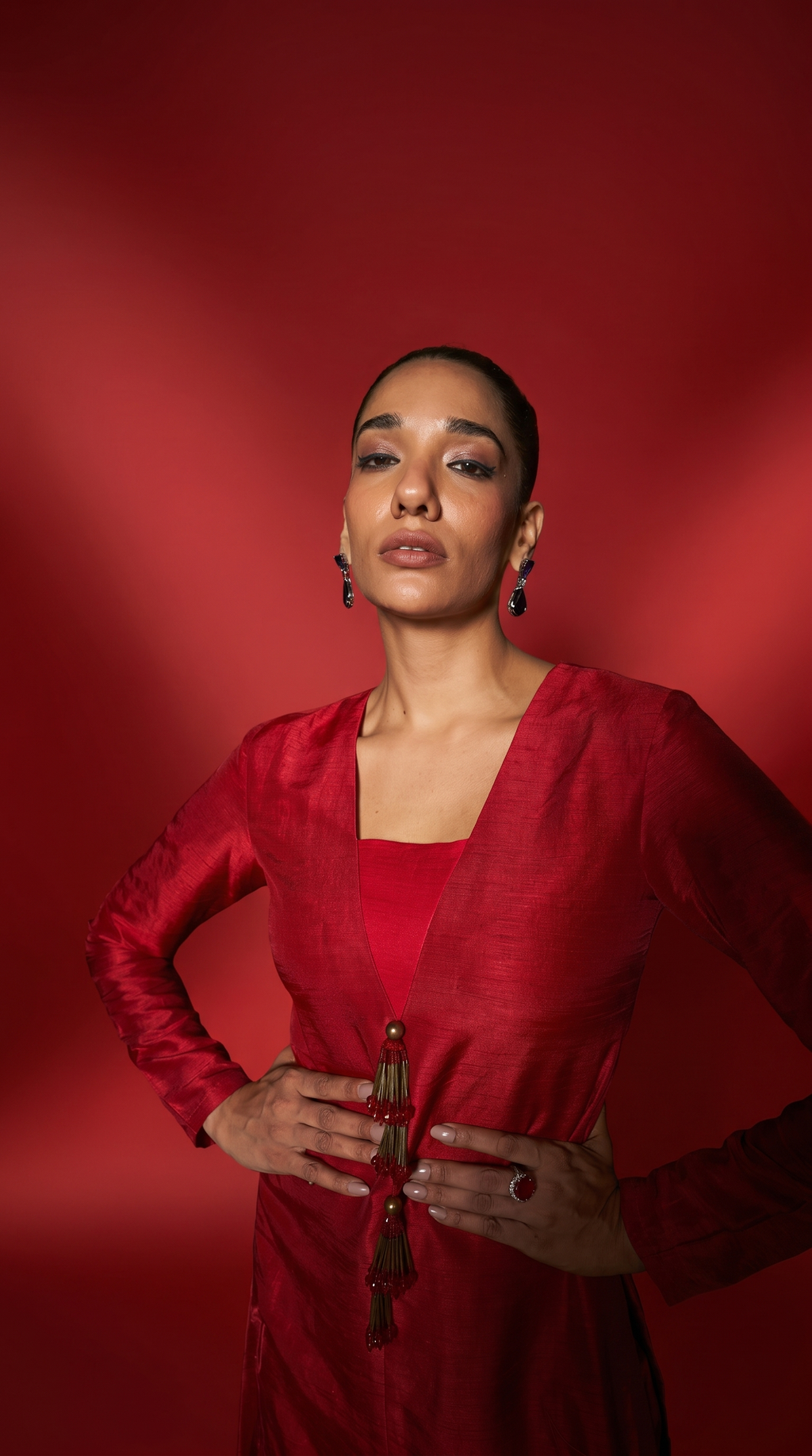 Scarlet Red patchwork tunic set.