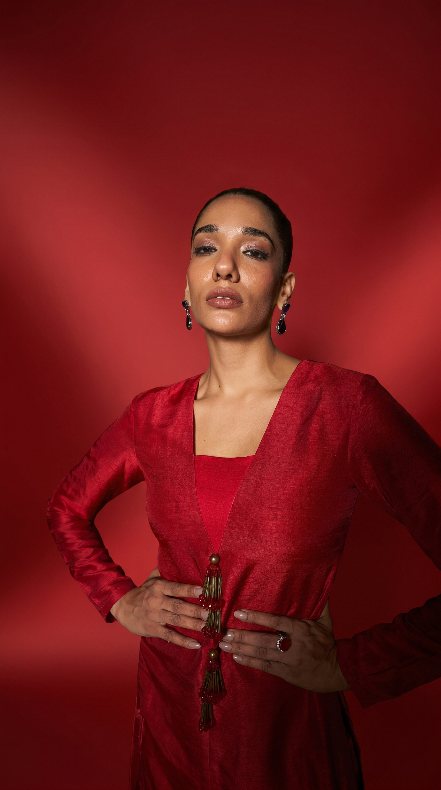 Scarlet Red patchwork tunic set.